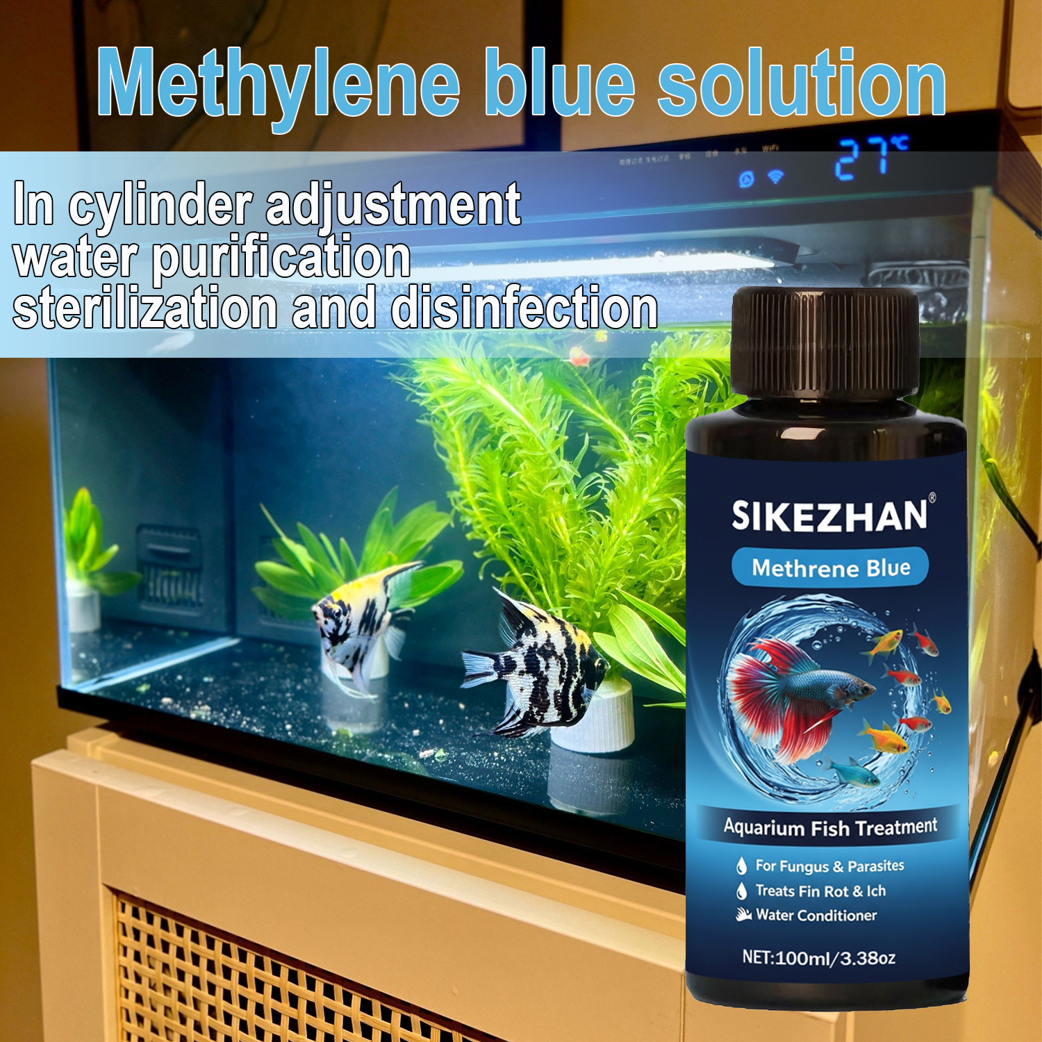 Marine Aquarium Bacteria - Methylene Blue Solution Aquarium Fish Treatment