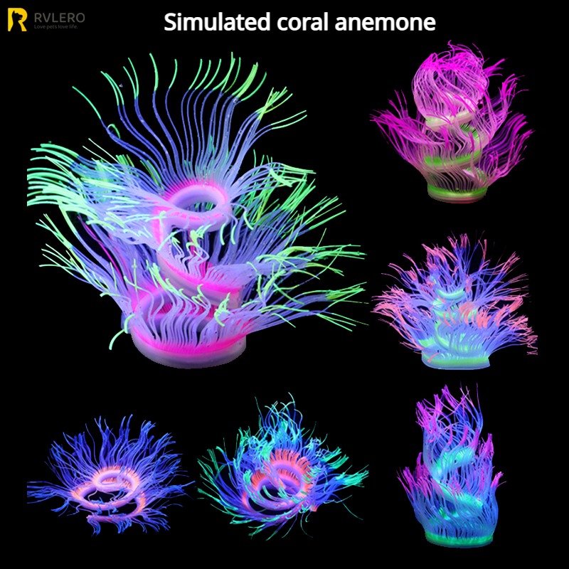 Marine Aquarium Gravel - Fluorescent Simulation Silicone Sea Anemone Aquarium
