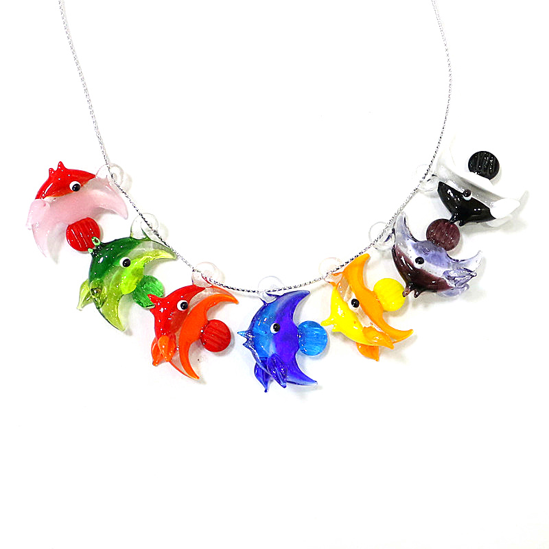 Aquarium Marine - 2pcs Mini Fish Glass Pendant Cute