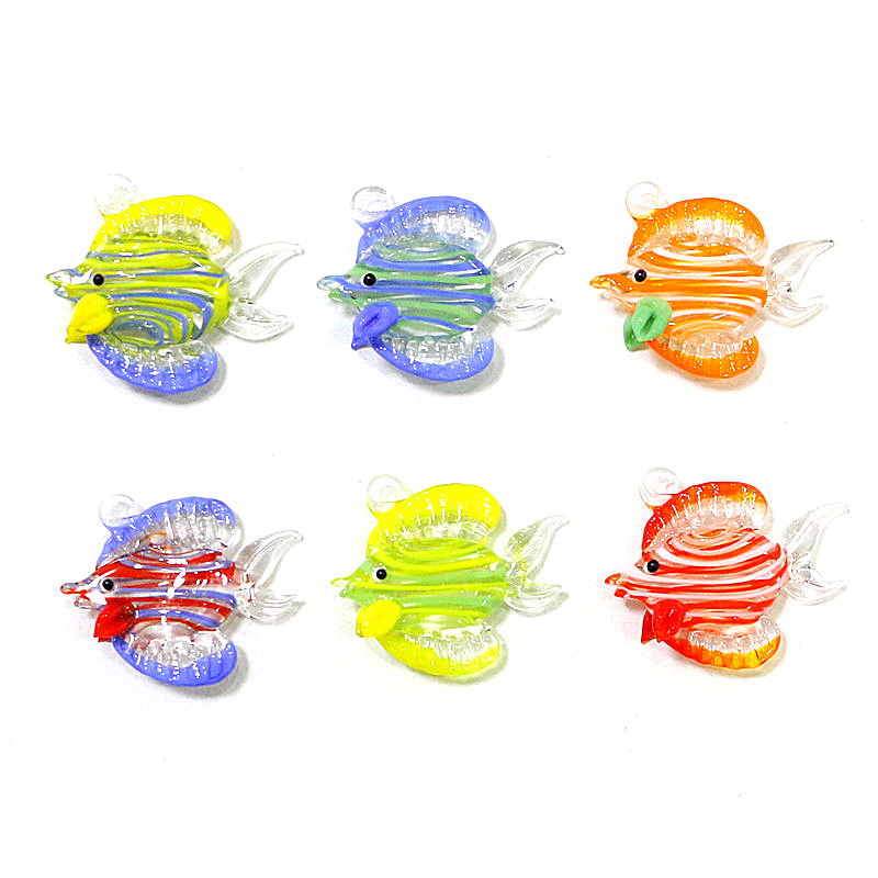 Aquarium Marine - 2Pcs Mini Marine Fish Figurine Glass