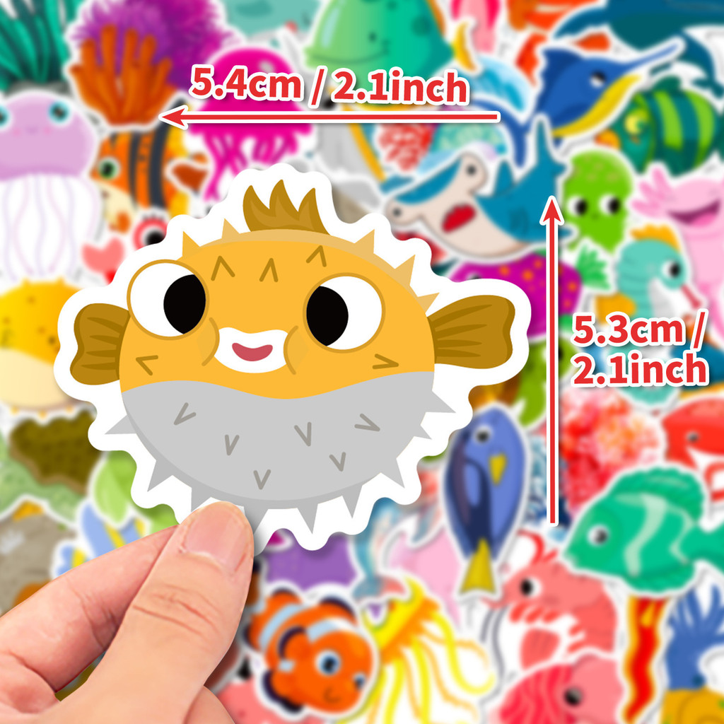 50Pcs Marine Life Stickers - C - Aquarium Marine review and price